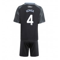 Stroje piłkarskie Aston Villa Ezri Konsa #4 Koszulka Wyjazdowej dla dzieci 2025-26 Krótki Rękaw (+ szorty)